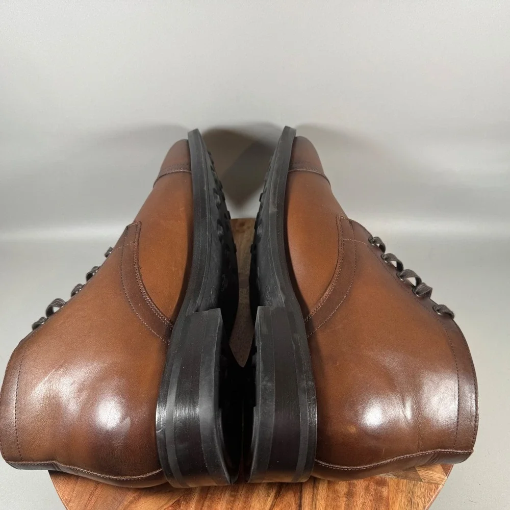 Thursday Boot Co Everyday Cap Toe Chukka Boots Brandy Leather Mens 12.5 Wide US